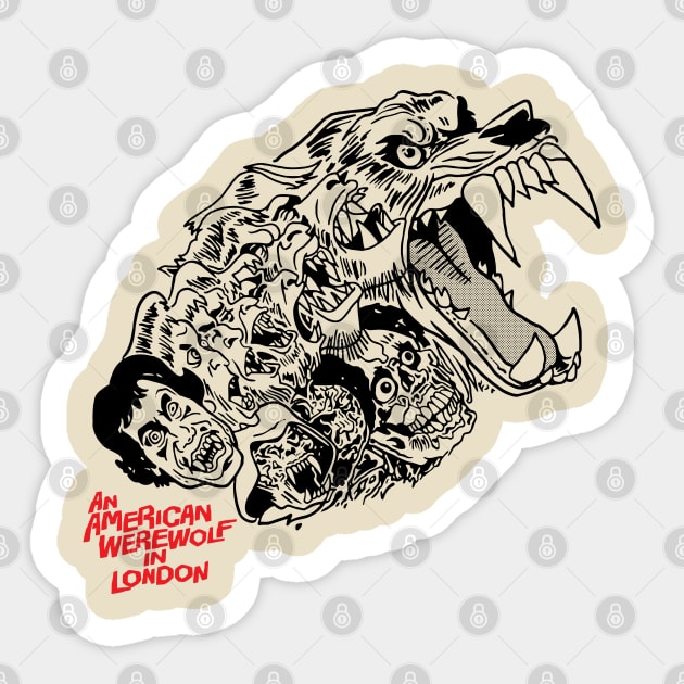 American Werewolf In London Sticker by Chewbaccadoll